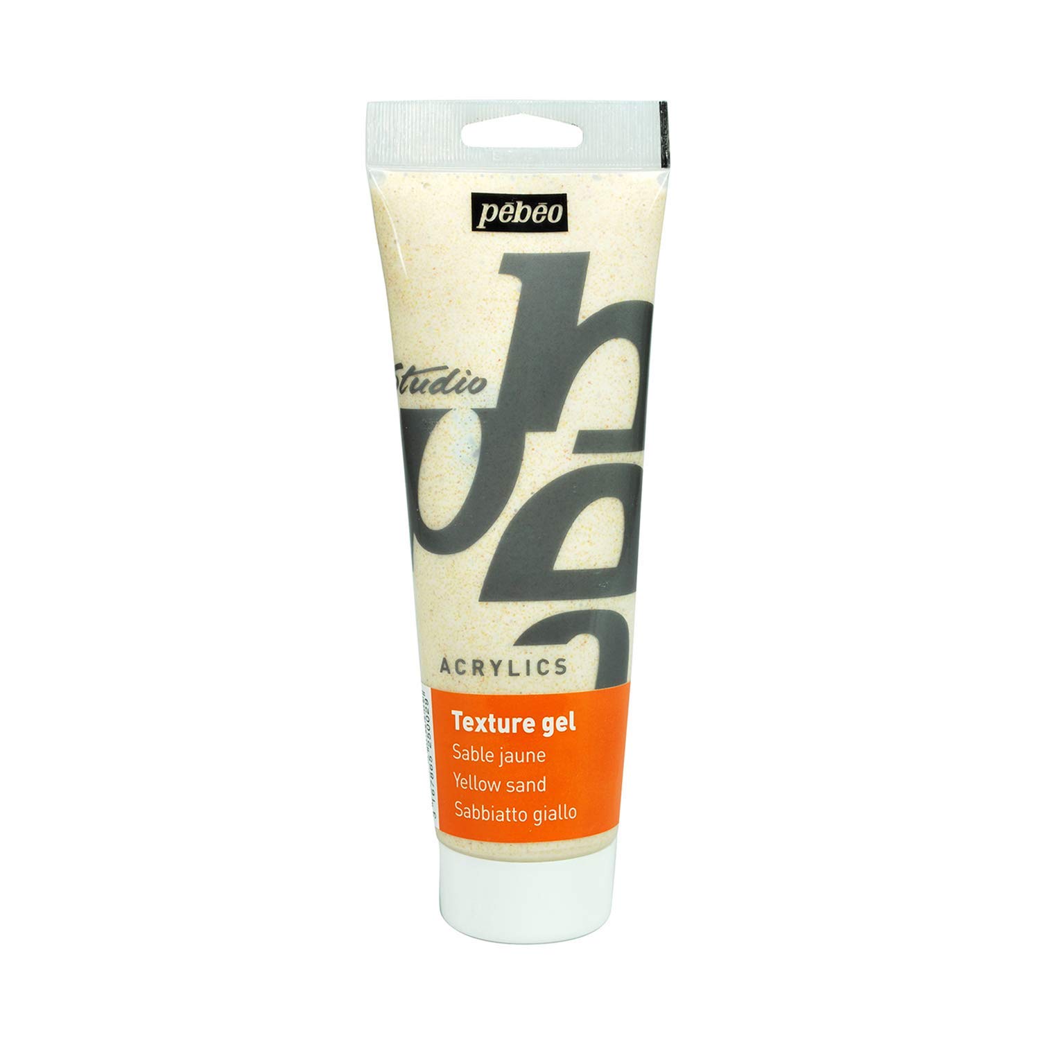 Pebeo 250 ml Studio Acrylics Auxiliaries Sand Texture Gel Tube, Yellow, 525002