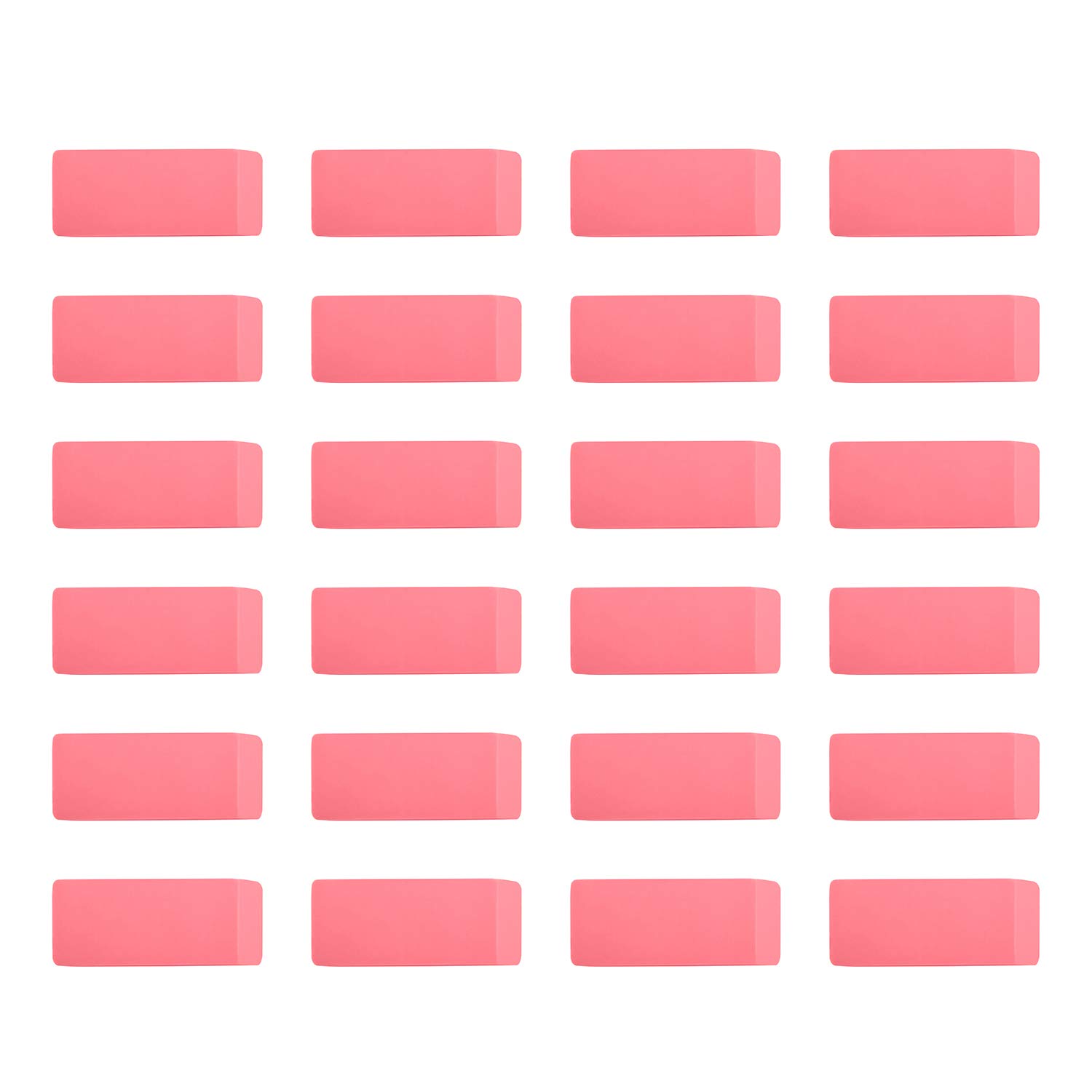 Photo 1 of Amazon Basics Rectangular Eraser, 24 Count, Pink