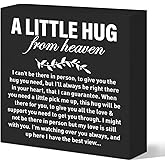 Memorial Sympathy Gifts for Loss of Loved One, Sympathy Gifts for Mom Dad Loss of Infant Baby Child Son Daughter Remembrance Bereavement Condolence Gifts Wooden Sign, A Letter Hug From Heaven (black)
