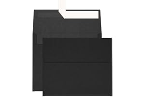 100 Pack Black A2 Envelopes Self Seal, Goefun 120 GSM Printable 4.375 x 5.75 Black Invitation Envelopes for 4.25 x 5.5 Cards,