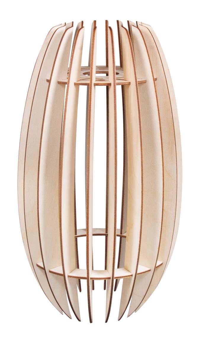 Rayher 62901505 Wood lamel.pend.lamp Helsinki,FSCMixCred, natural, 20x20x35cm, 22-part, box 1Set