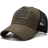 Agturber Mens American Flag Trucker Hat Breathable Mesh Baseball Cap Adjustable Low Profile Snapback Hat