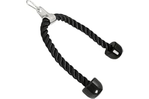 AMGSH Tricep Rope, 27" Rope Length, Tricep Pull Down Rope Cable Attachment with Solid Rubber Ends for Gym Fitness Trainning