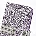 iPhone 6s Plus Wallet case, 3D Bling Jelly Rhinestone PU Leather Wallet Flip Protective Skin Case with Magnetic Bling Button Closure for Apple iPhone 6/6s Plus 5.5 inch Purple
