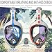 Aleoron - Foldable Snorkel Mask Full Face for Adults - Latest Dry Top System 180 Panoramic Snorkeling Mask with Camera Mount Safe Breathing Anti Fog