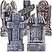 17 Inch Halloween RIP Graveyard Tombstones-5 Pack Halloween Decorations with 12 Metal Stakes for Outdoor Yard Decoration