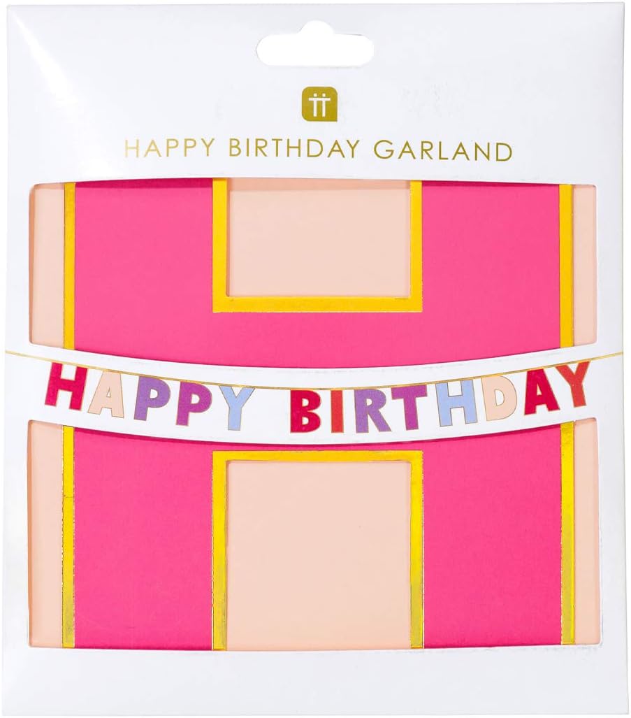 Pretty Pink Happy Birthday Bunting Party Decoration Rose Gold 3 metres (10ft), Multi-coloured, 3m - Image 3