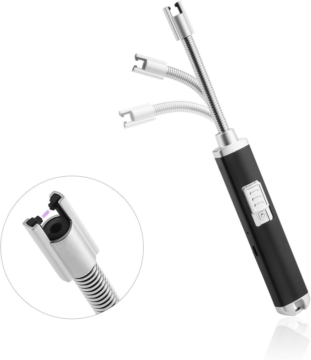 Hovnee ARC Lighter USB Rechargeable Flexible 360° Rotatable Long Neck Lighter 30k Times Service Life Flameless Windproof ARC Pulse Lighter for Candle, Grill, Stove