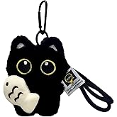 BONTOUJOUR Super Cute Funny Big Eyes Black Cat Lucky Kitty Theme Keychain Good Luck Siamese Key Chain Ring Bag Pendant