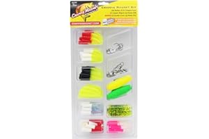 Crappie Magnet 78-Piece Kit - 64 Bodies, 2 E - Z Floats, 6 Crappie Magnet Jig Heads, 8 Double Cross Jig Heads, Freshwater Fishing Kit