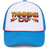 Thinking Cap Trucker Hat, Blue Mesh Snapback Cap for Men and Women | Thinking Cap