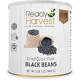 Ready Harvest Emergency Food - Quick-Cook Black Beans | Pre-cooked Beans, Just add hot Water | #10 Can | 25-Year Shelf Life | 3 lbs | Cans Filled to the Top