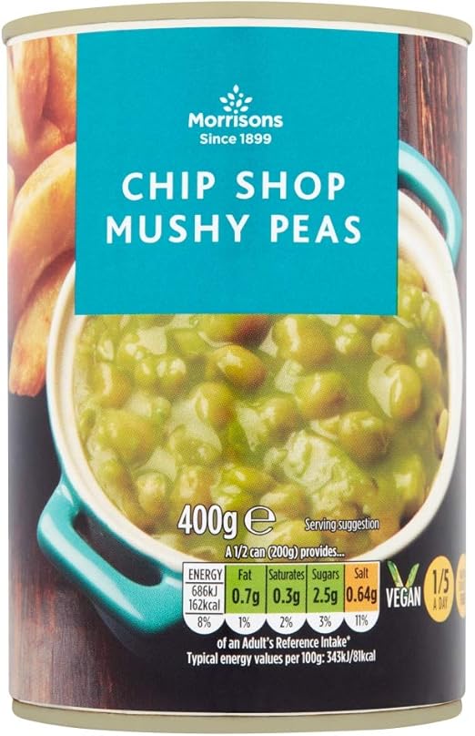 Morrisons Chip Shop Mushy Peas with Mint, 400g Amazon.co.uk Grocery