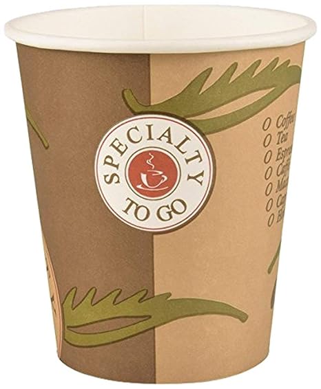 Papstar Hartpapierbecher / Papierbecher 'To go', (50 Stück), 0.2 l, stabil, beschichtete Pappe, ideal für unterwegs, optional