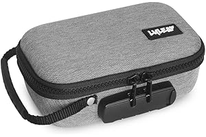LYLEAF Smell Proof Bag Containers with Lock, Mini Stash Box, Portable Hard Body Case with Cushioned（Regular Zipper）
