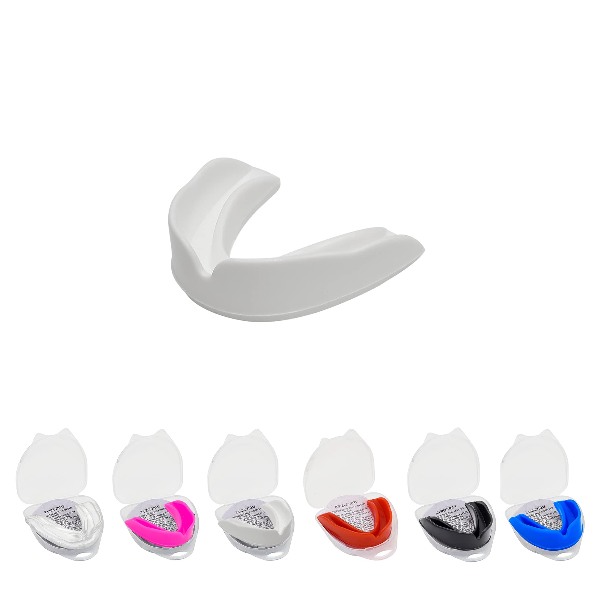 Mouthguard Slim Fit, Junior Gum Shield with Case for Kids Youth for School Combat Sports MMA, Rugby, Judo, Karate, Hockey, Soccer, MMA Boxing, Martial Arts, Basketball (White, Adults (+12)) — image 1