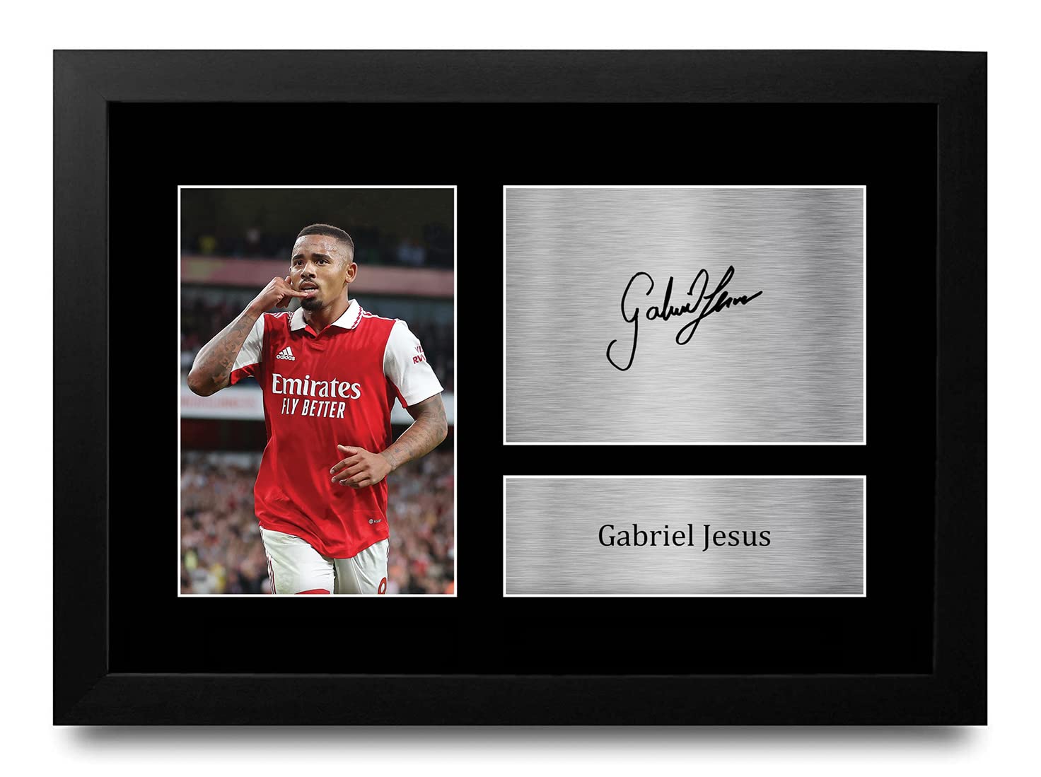 HWC Trading FR A4 Gabriel Jesus Gifts Printed Signed Autograph Picture for Football Fans and Supporters - A4 Framed