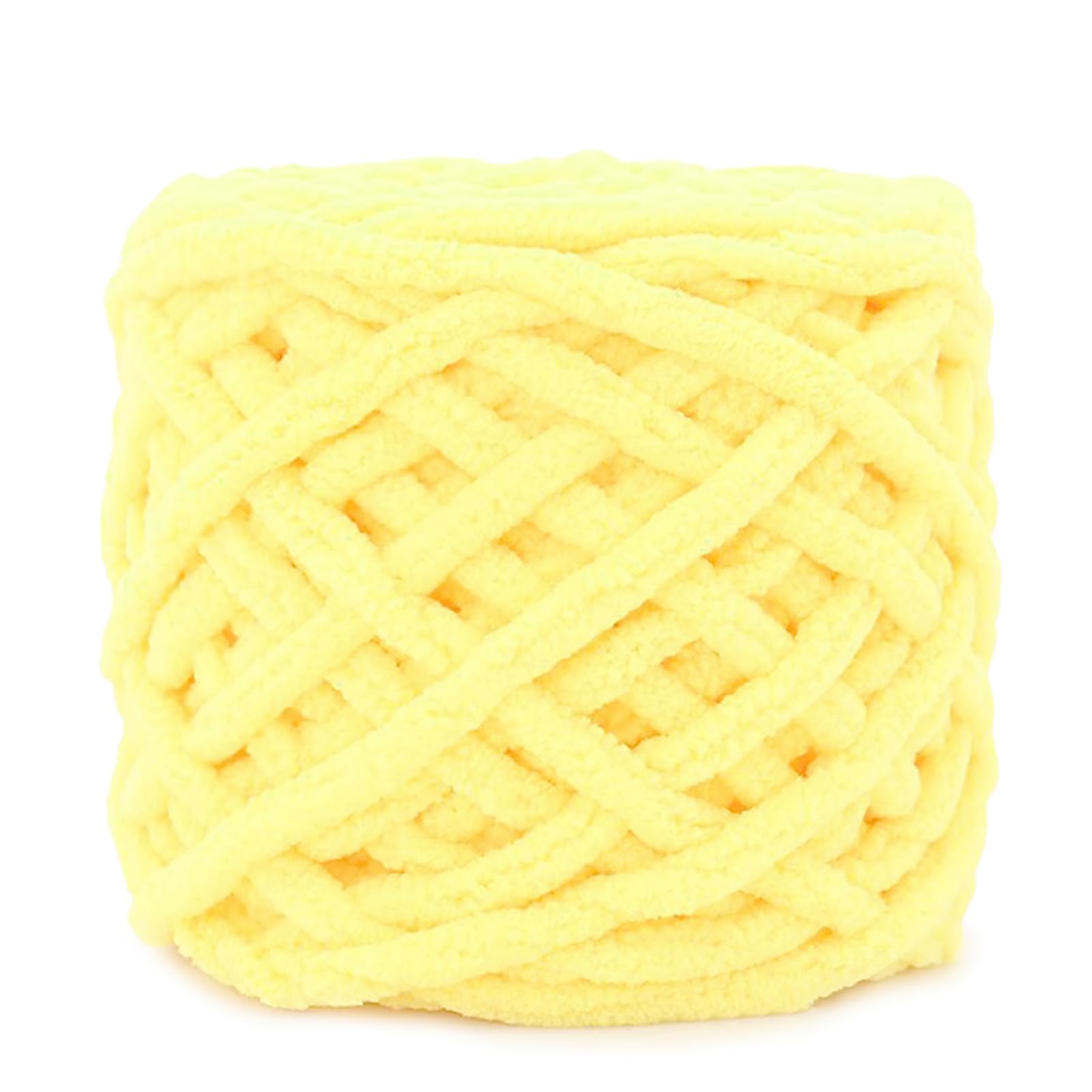 Thick Crochet Yarn Soft Ice Strip Crochet Yarn Chunky Woven Blanket Yarn for Weave Blanket Slipper(Yellow)