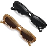 STORYCOAST Narrow Retro Oval Sunglasses for Women UV400, Elegant Chic Shades for Vacation, Shopping, Special Events