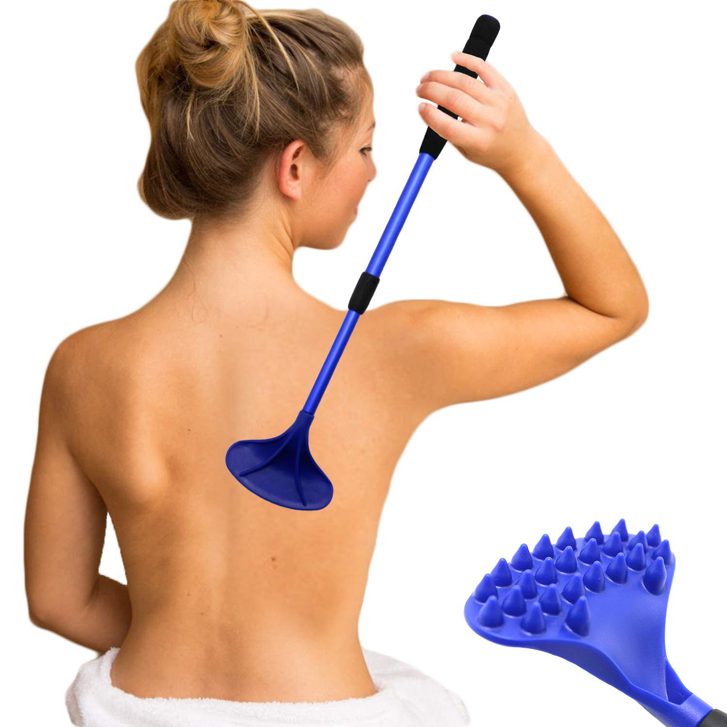 Photo 1 of EASACE Back Scratcher for Women Men Extendable with Strong ABS Massage Head, 21inch Body Scratcher for Adults - Pets Compact - Retractable?Blue?