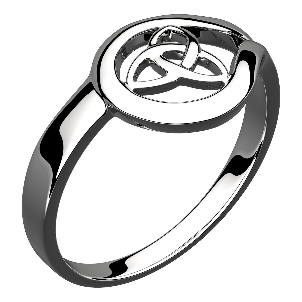 GWG Jewellery Ring 925 Sterling Silver Celtic Interlaced Trefoil Knot – 7 in Gift Box for Women