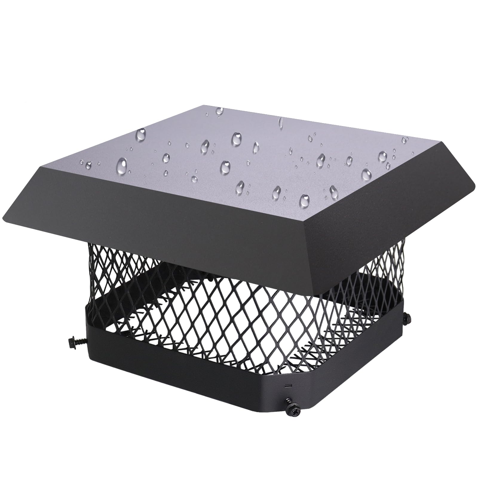 9" x 9" Chimney Cap Chimney Cover,Fireplace Chimney Caps for Outside,Chimney Rain Caps Chimney Flue Cover Chimney Roof Rain Guard on Existing Flue Tile Brick Clay,Galvanized Steel Chimney Vent Cap