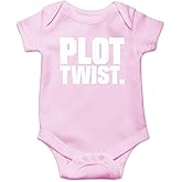Plot Twist - Funny Baby Essentials Bodysuit - Baby Boy Clothes Cute Newborn Girl Romper Outfit (6 Months, Pink)