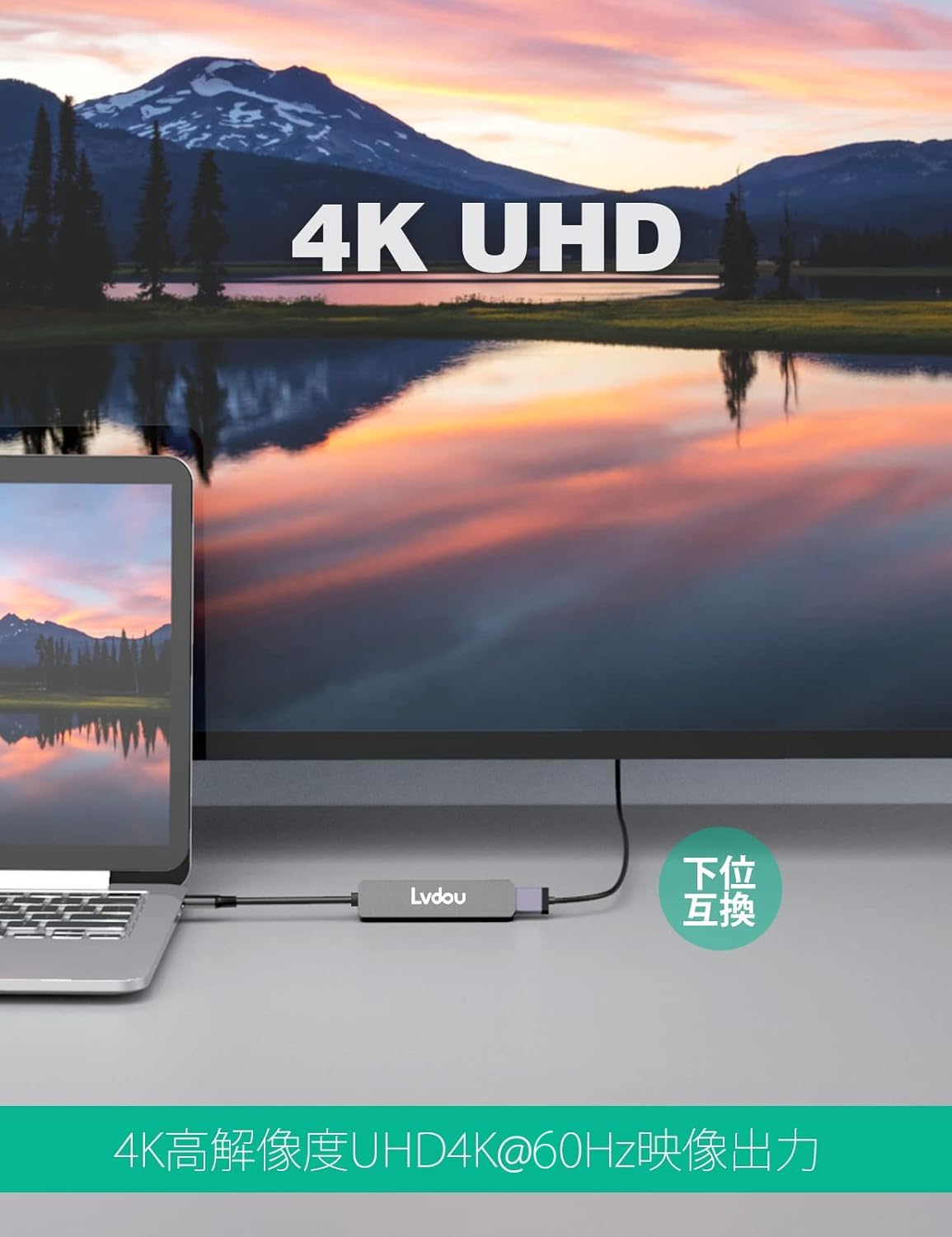 2025高機能版 USB C ハブ 6-in-1 Lvdou アダプタ｜100W PD充電対応・4K 60Hz HDMI・MicroSD/SDカードリーダー搭載｜MacBook Pro/Air, iPad Pro, iPhone 15/16, Surface Pro, Switch2/Switch, Galaxy Book, Chromebook対応 ノートPC/タブレット用
