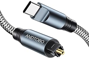 ANDTOBO USB C to Optical Audio Cable【5FT】 Braided USB C Cable Fiber Optic Compatible with for Soundbars, Stereo Systems/Amplifiers/Amps, Home Cinema, Xbox/PS4, TV