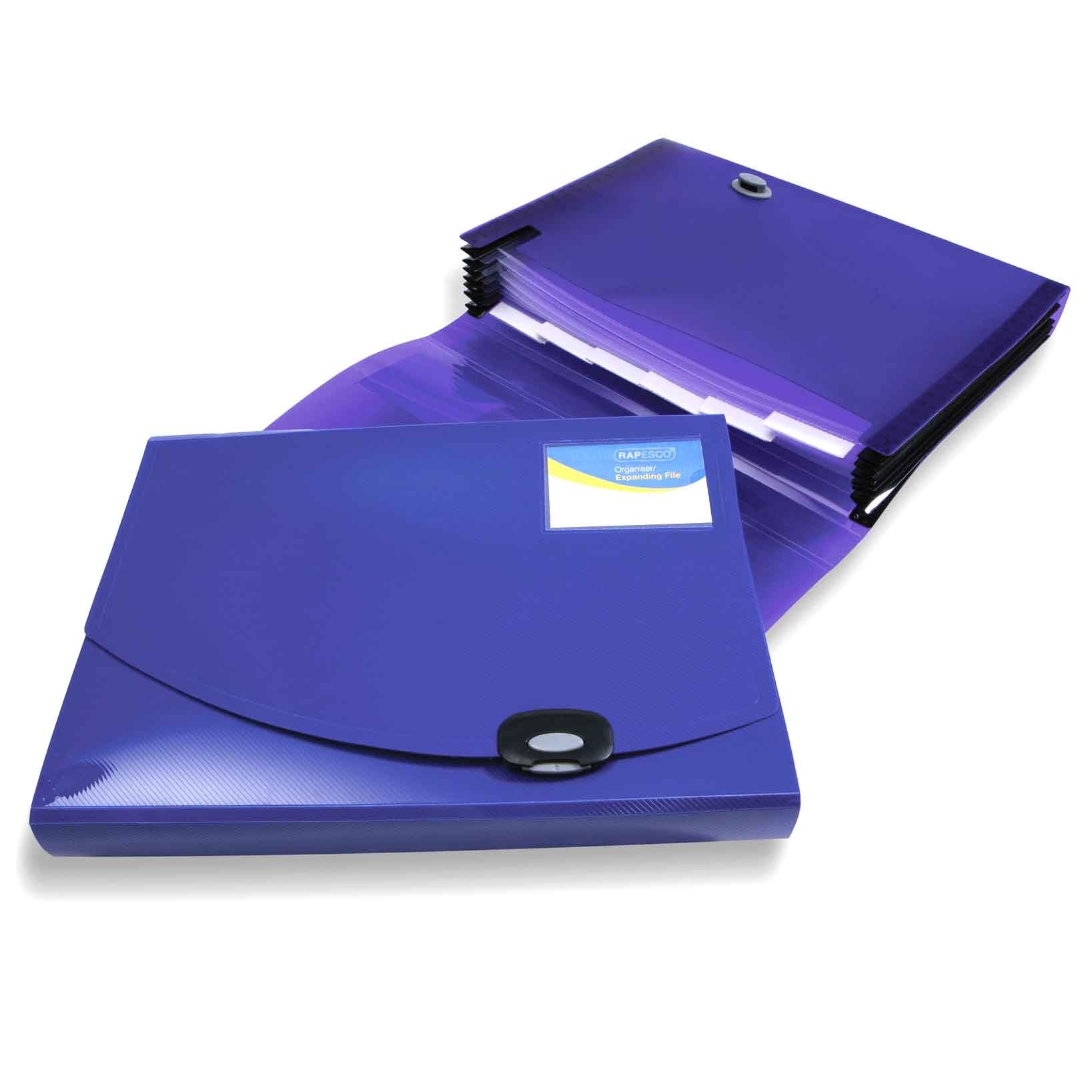 Rapesco 0675 A4+ Expanding File, 7 Compartments, Blue