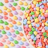 100 Pcs Colorful Heart Resin Charms Flatback Buttons Beads,Beautiful DIY Flat Back Cabochons Scrapbooking Embellishments for Card Making Cell Phone Decoration Beading and Jewelry Making