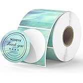 MUNBYN 2 Inch Round Green Thermal Labels, Self-Adhesive Stickers for Baking, Candle, and Food, Compatible with Thermal Printers, 500 Labels/1 Roll