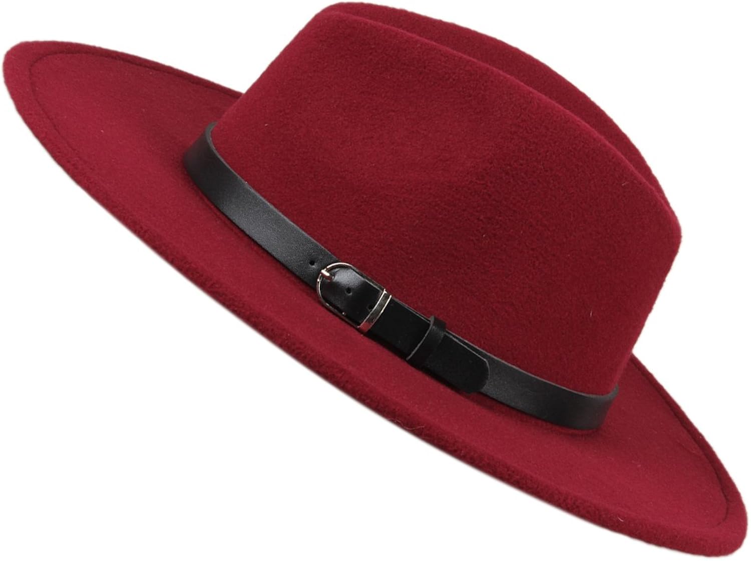 Dantiya Women'/s Wide Brim Wool Fedora Panama Hat with Belt Camel, One Size at  Women’s Clothing store