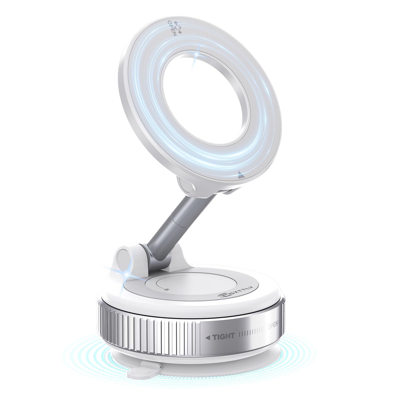 MSXTTLY Vacuum Magnetic Phone Holder for Car Suction Cup Phone Mount Adjustable Suction Phone Mount 2026 Upgraded Vacuum Magnetic Phone Stand，Silver