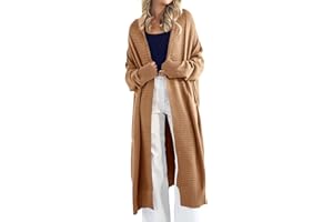 Danedvi Womens Long Cardigan Sweaters 2025 Fall Chunky Knit Oversized Slouchy Open Front Warm Coats with Pockets