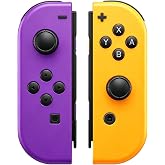 Replacement Controllers for Switch Controller (Purple&amp;Orange) | Switch Controllers Compatible with Switch/Lite/OLED, Support Dual Vibration/6-Axis Gyro/Motion Control/Wake-up