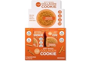 321GLŌ 321glo Collagen Protein Cookies, Soft-Baked Cookies, Low Carb and Keto Friendly Treats for Women, Men, and Kids (12-Pack, Snickerdoodle)