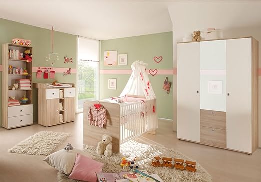 Jumbo Mobel Babyzimmer Kinderzimmer Wiki 2 In Eiche Sonoma Weiss Amazon De Kuche Haushalt