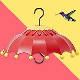 Baffle for Bird Feeder Cover Dome Rain with 3 Hooks, Suitable for Hummingbird Feeders and Wild Bird Feeders,Built-in Ant Moat,Protective Cover for Hanging Bird Feeders,14 inches, Purple (Red)