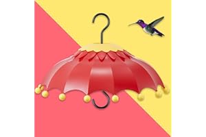 BESERIE Baffle for Bird Feeder, Bird Feede Cover with 3 Hooks, Suitable for Hummingbird Feeders and Wild Bird Feeders,Built-in Moat,Protective Cover for Hanging Bird Feeders,14 inches, Purple (Red)