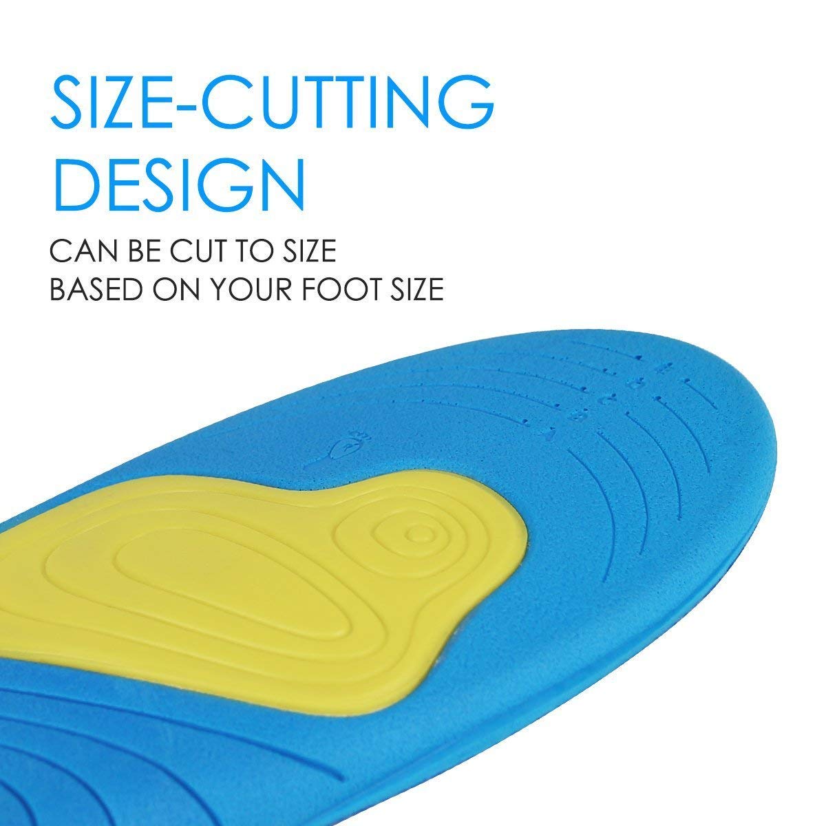 HLYOON PU Arch Support Sports Insoles/Inserts-Shock Absorption and Cushioning, Unisex, Size 7-10, 1 pair