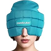 Comfcube Migraine & Headache Relief Ice Cap, 2 Hours Long Lasting Cold Therapy Wearable & Washable Form Fitting Ice Hat for Sinus & Stress Relief, Puffy Eyes, Severe Migraines, Chemo