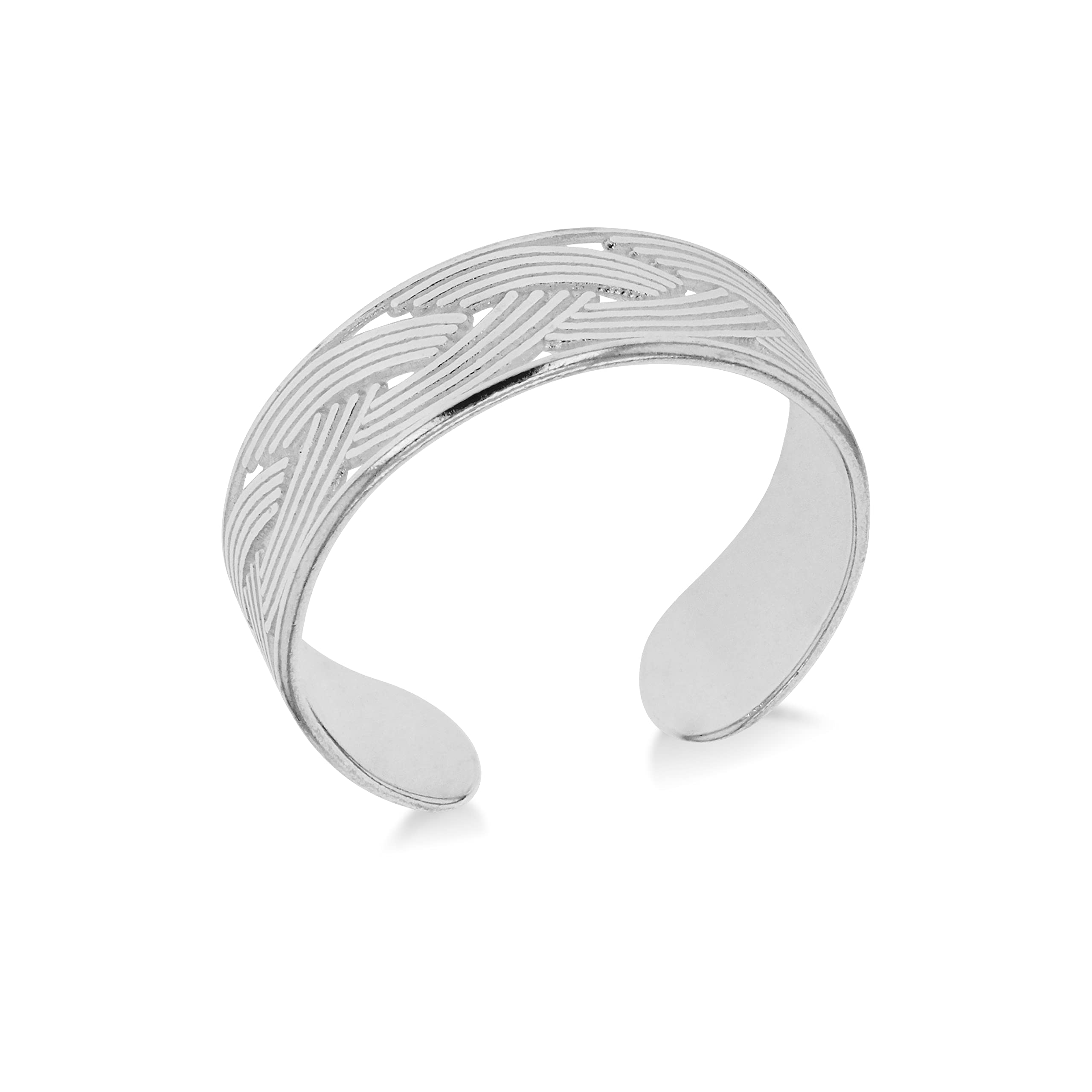 Tuscany Silver Women's Sterling Silver Plated Open Toe Adjustable Ring