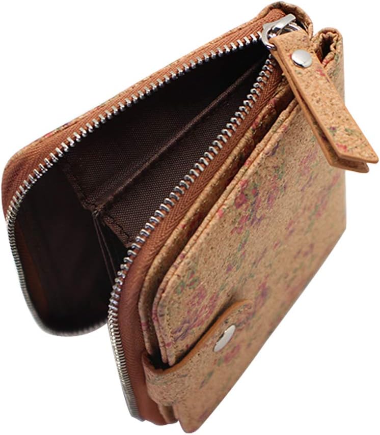 Boshiho Women’s Cork Wallet Small Vegan Cork Purses for Women with Zipper Card Holder Coin Pocket Vegan Gift for Ladies - Image 4