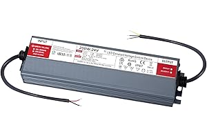 QNNP® LED Driver 200 Watts 24V DC Low Voltage Transformer Waterproof IP67 Power Supply Transformer Adapter AC 100V-120V to 24V DC, LED Power Supply for Indoor Outdoor LED Lighting