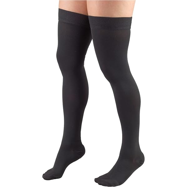 Therafirm Thigh High Compression Stockings - 15-20mmHg, Silicone Dot Band, Black, Size XL, Mild Support - View #11