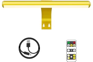 KANESIKI Wireless Picture Light Battery Operated, Rechargeable Painting Light with Remote, Dimmable Display Lamp for Wall Frame Portrait Art Dartboard Gallery, 16 inch, Gold