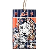 New York Mets Corrugated Metal Sign Ornament, Mr. Met Mascot, Art by Justin Patten