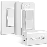 SURAIELEC 3 Way Wireless Light Switch, Remote Control Outlet, Decorator Rocker Wall Switch, 15 AMP, 100ft RF Range, No Wiring