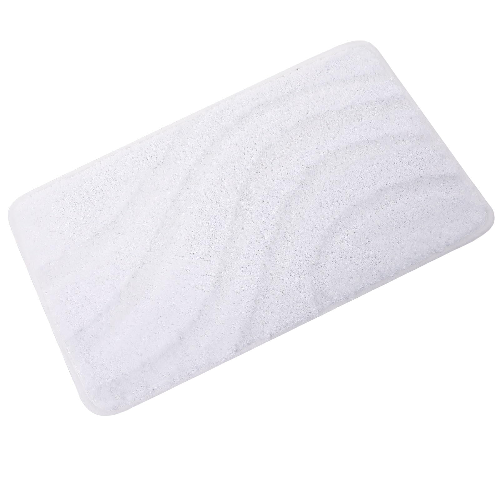 Photo 1 of KAMA BRIDAL Microfiber Bath Mat Non-Slip Bathroom Floor Rugs Fast Water Absorbent Shower Mat Ultra Soft Bath Rug Anti-Slip Backing Machine Wash White 12x24